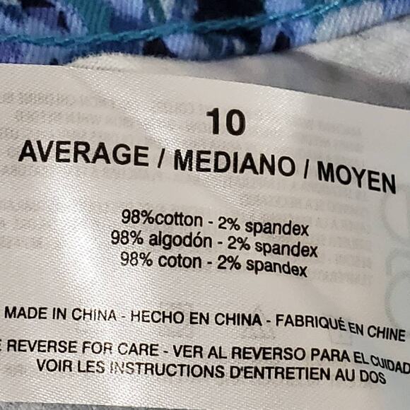 Nine West Jeans Chrystie Capri Multi Blue Hi Rise Size 10 Average - Picture 6 of 9